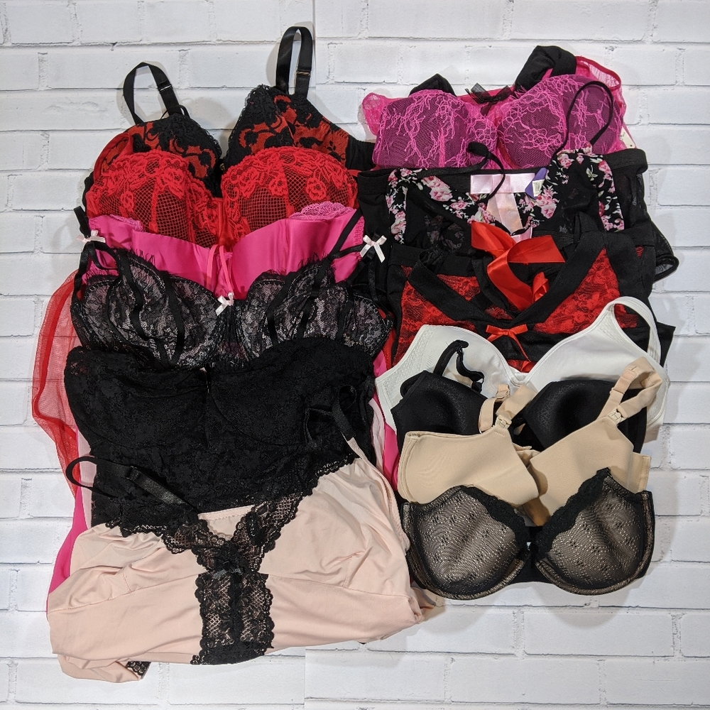 Plus size lingerie bra lot of 13- keep or resell!